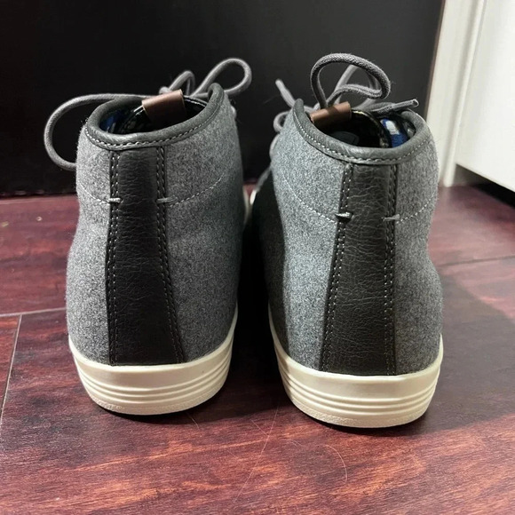 Ben Sherman Chukka Boots Grey high top shoes Sz 9 Canvas & Pebble Leather NWOT - Picture 8 of 8